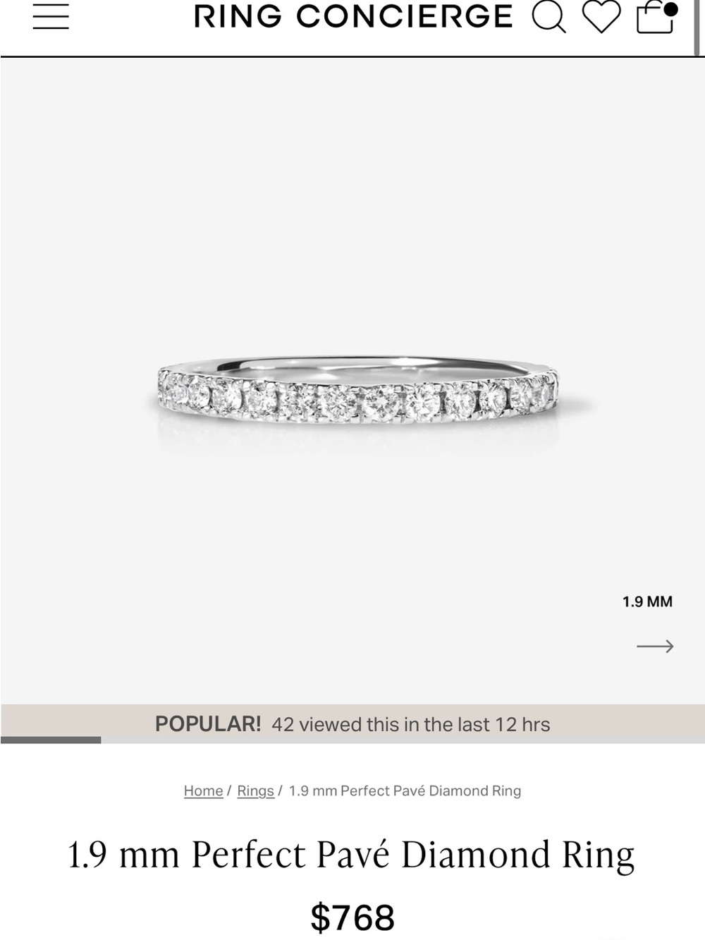 Ring Concierge Silver Pavé Band - Picture 5 of 6